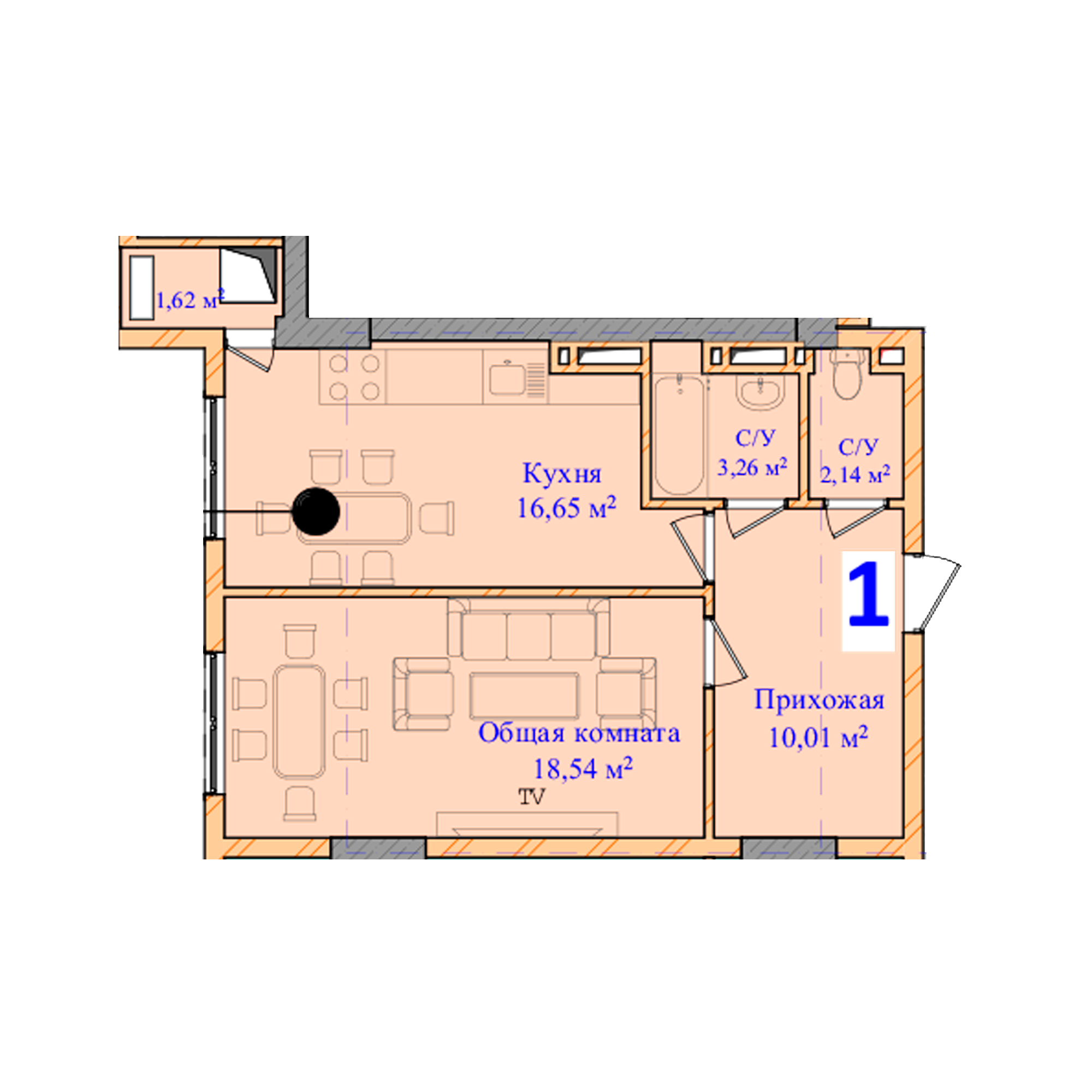 1-комн.