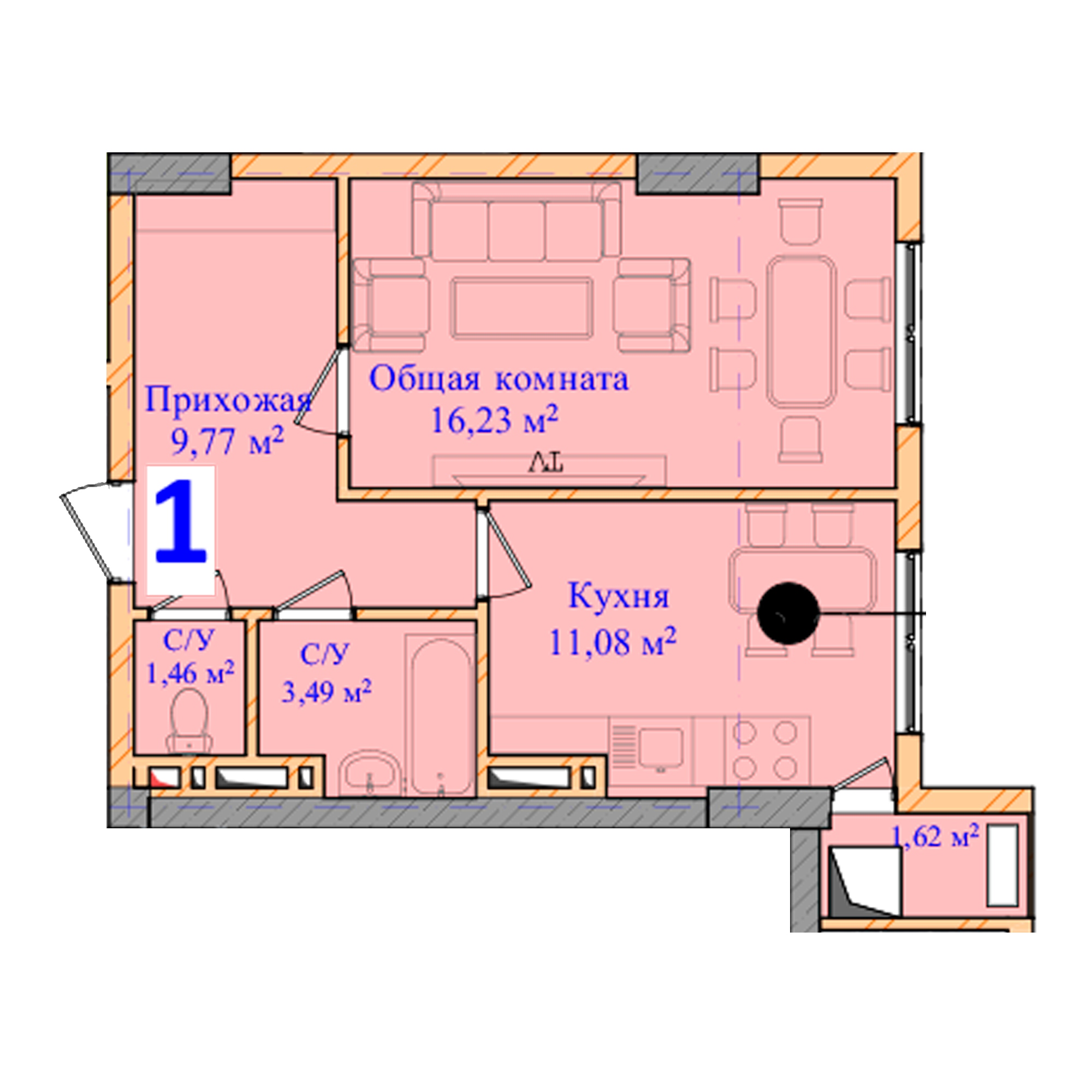 1-комн.