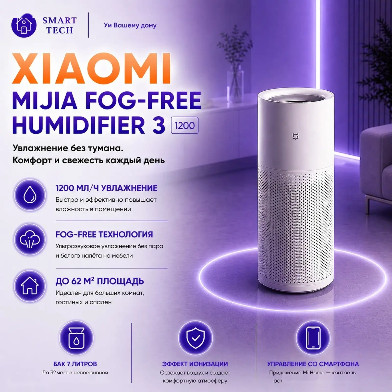 Увлажнитель воздуха Xiaomi 3 1200 — фото 4