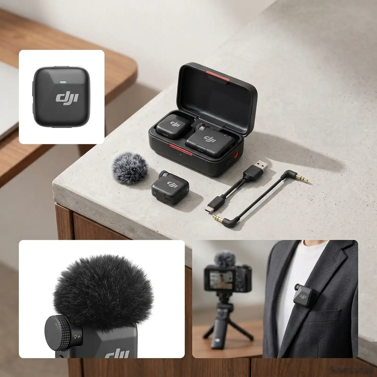 Беспроводная петличка DJI Mic Mini 1TX Plus 1RX Чёрный — фото 3