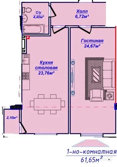 3-к квартира, 4 этаж, 61 м², Сино 33МКР