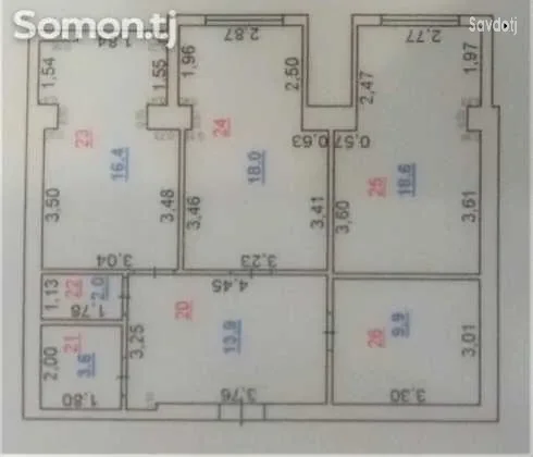 3-к квартира, 11 этаж, 83 м², шохмансур
