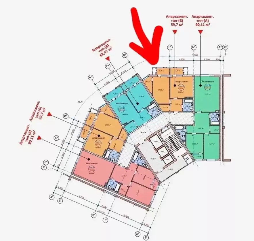 1-к квартира, 19 этаж, 60 м², н. шохмансур