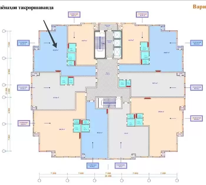 3-к квартира, 6 этаж, 112.69 м², Старый Аэропорт