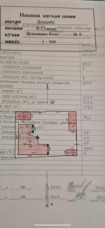 2 этажный, 9-комн. дом, 233 м², 6 соток, исмоили сомони
