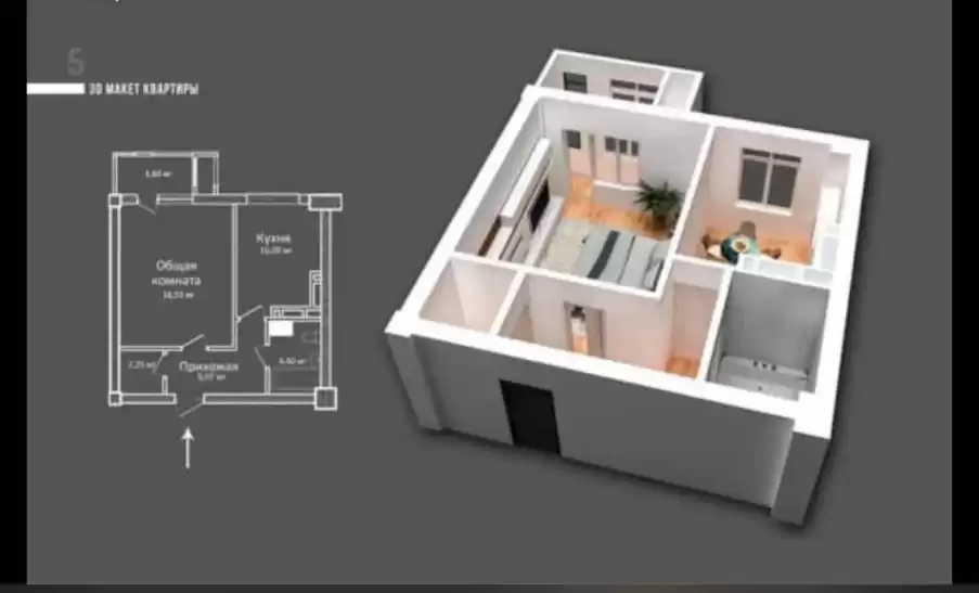 1-к квартира, 7 этаж, 46 м², шохмансур