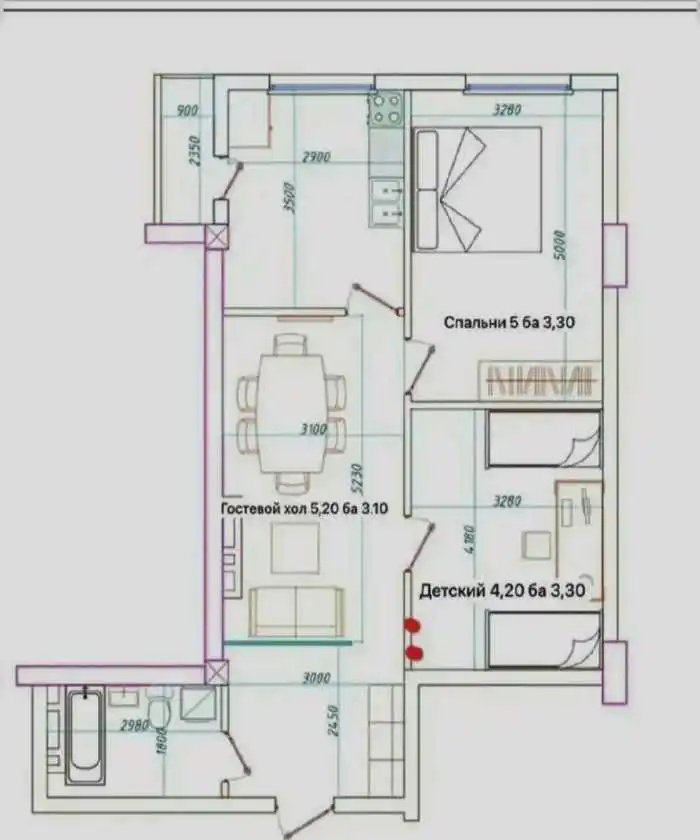2-к квартира, 10 этаж, 70 м², Шохмансур