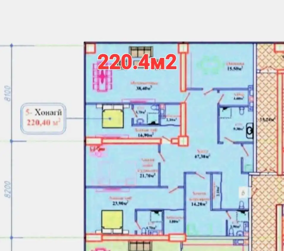 5-к квартира, 19 этаж, 220.4 м², Сино