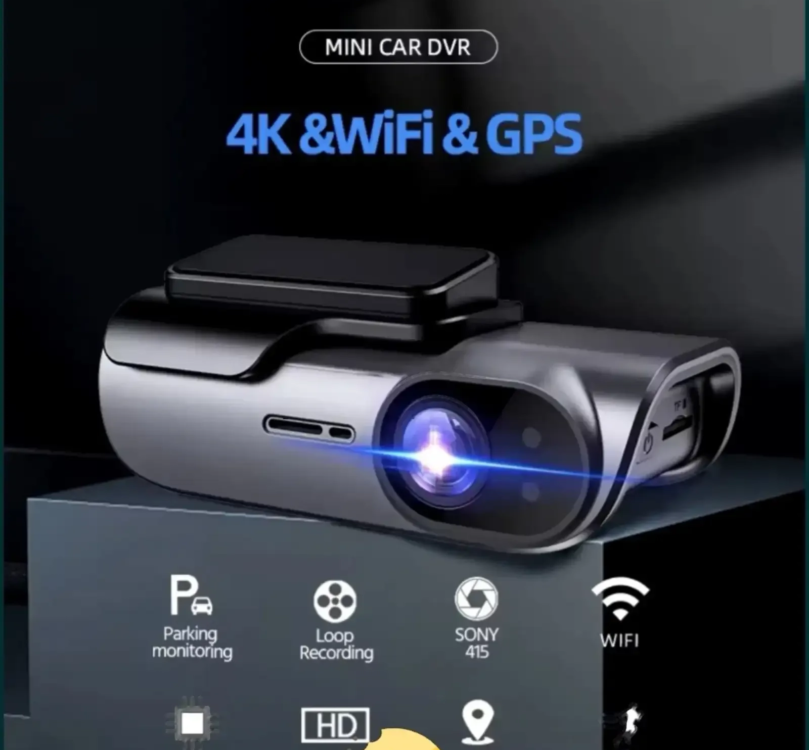 Видеорегистратор для Авто Dash Cam 4k Ultra HD Wi