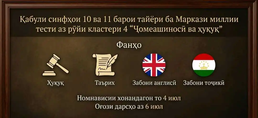 Омадагии сифатнок ба ММТ аз рӯйи кластери 4 "Ҷомеашиносӣ ва Ҳуқуқ"