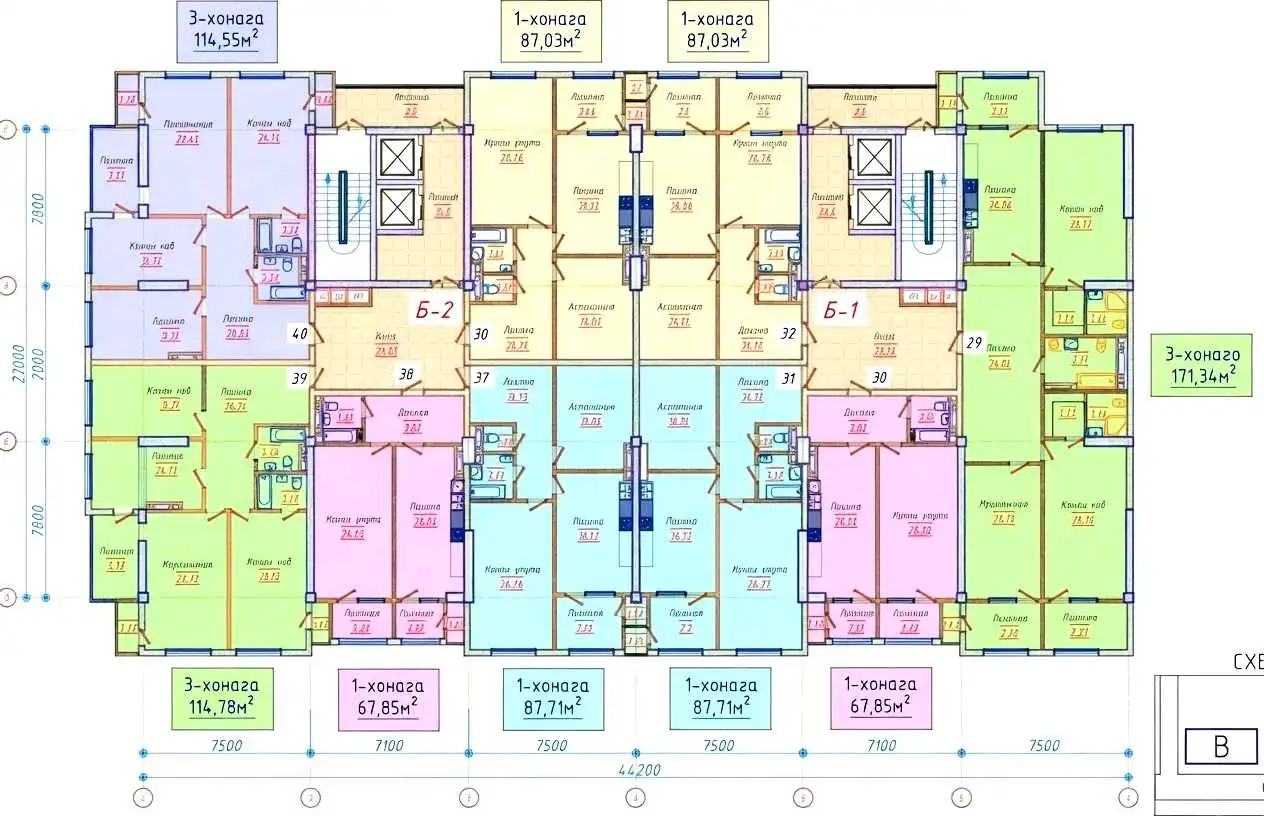 1-к квартира, 10 этаж, 68 м², Шохмансур