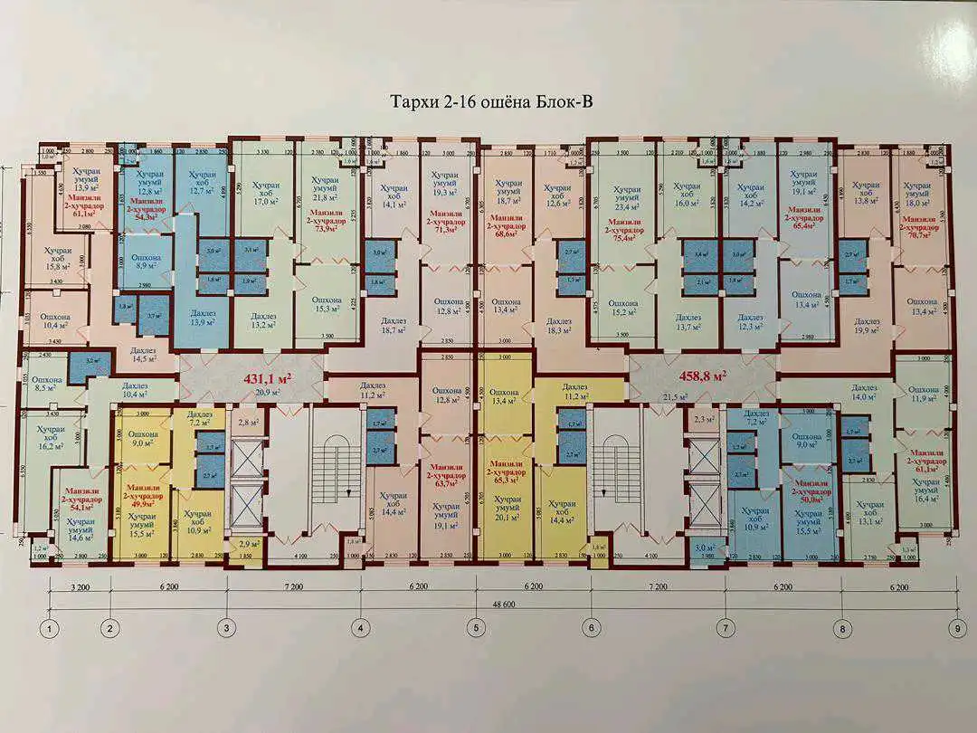 2-к квартира, 8 этаж, 61 м², Рӯдакӣ — фото 10