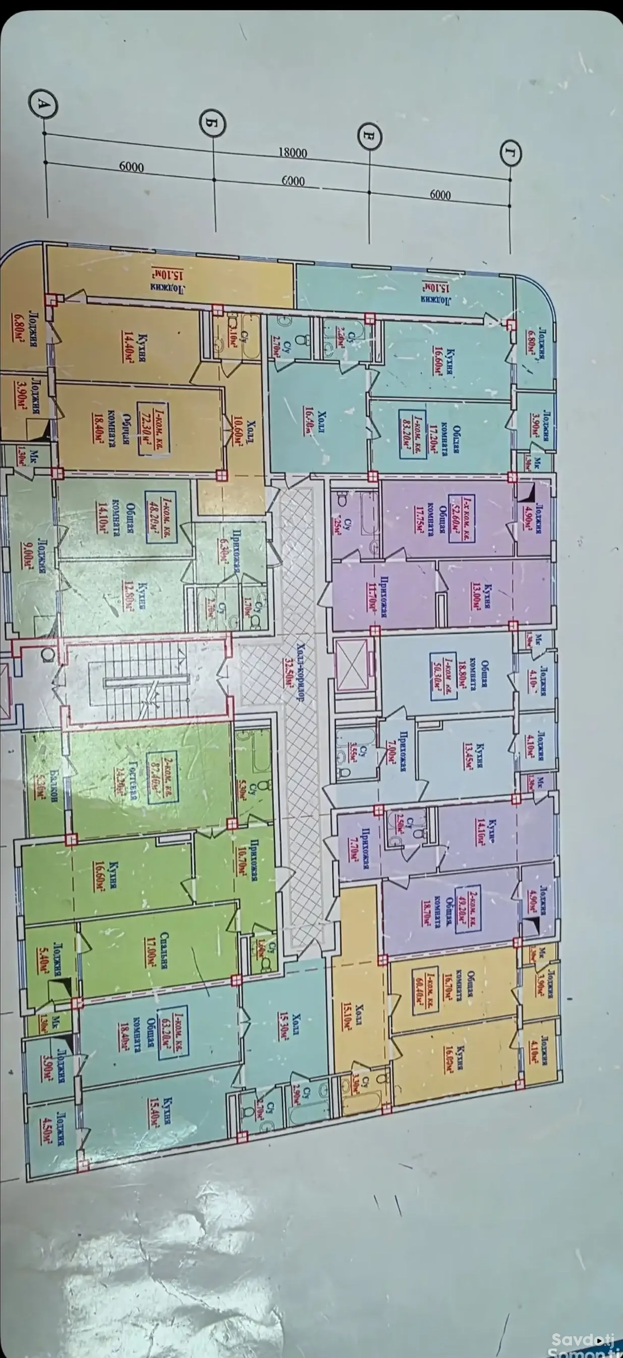 1-комн. квартира, 11 этаж, 60 м², Турсунзода