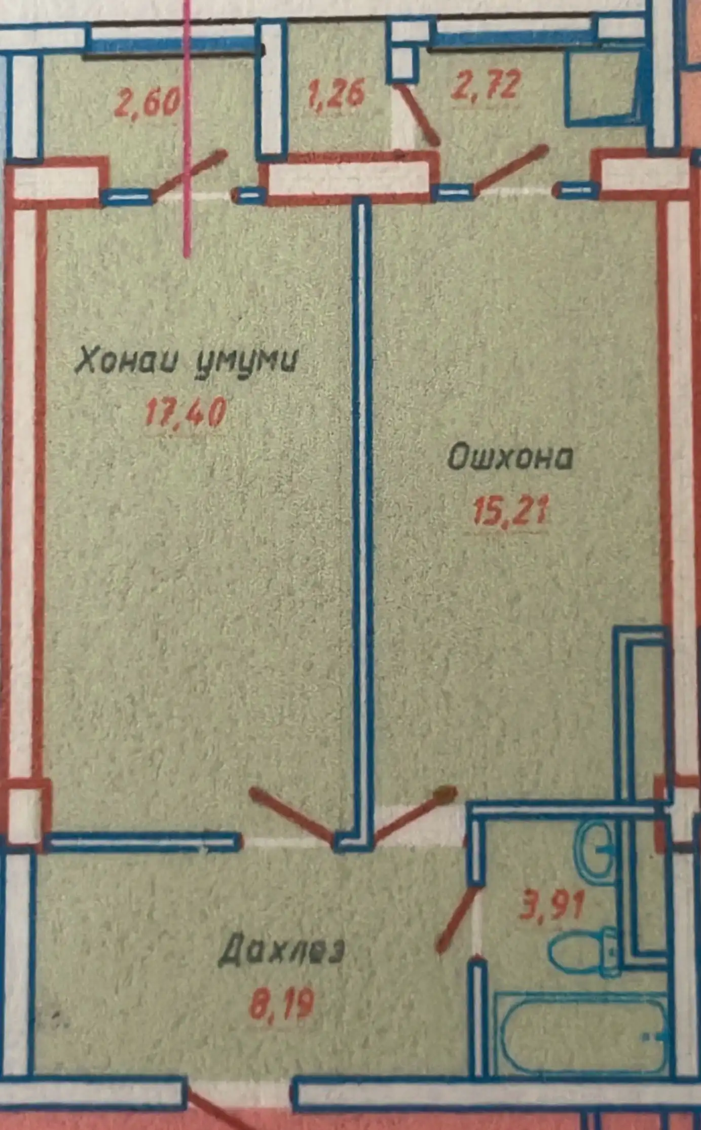 1-к квартира, 8 этаж, 52 м², 14 ум — фото 3