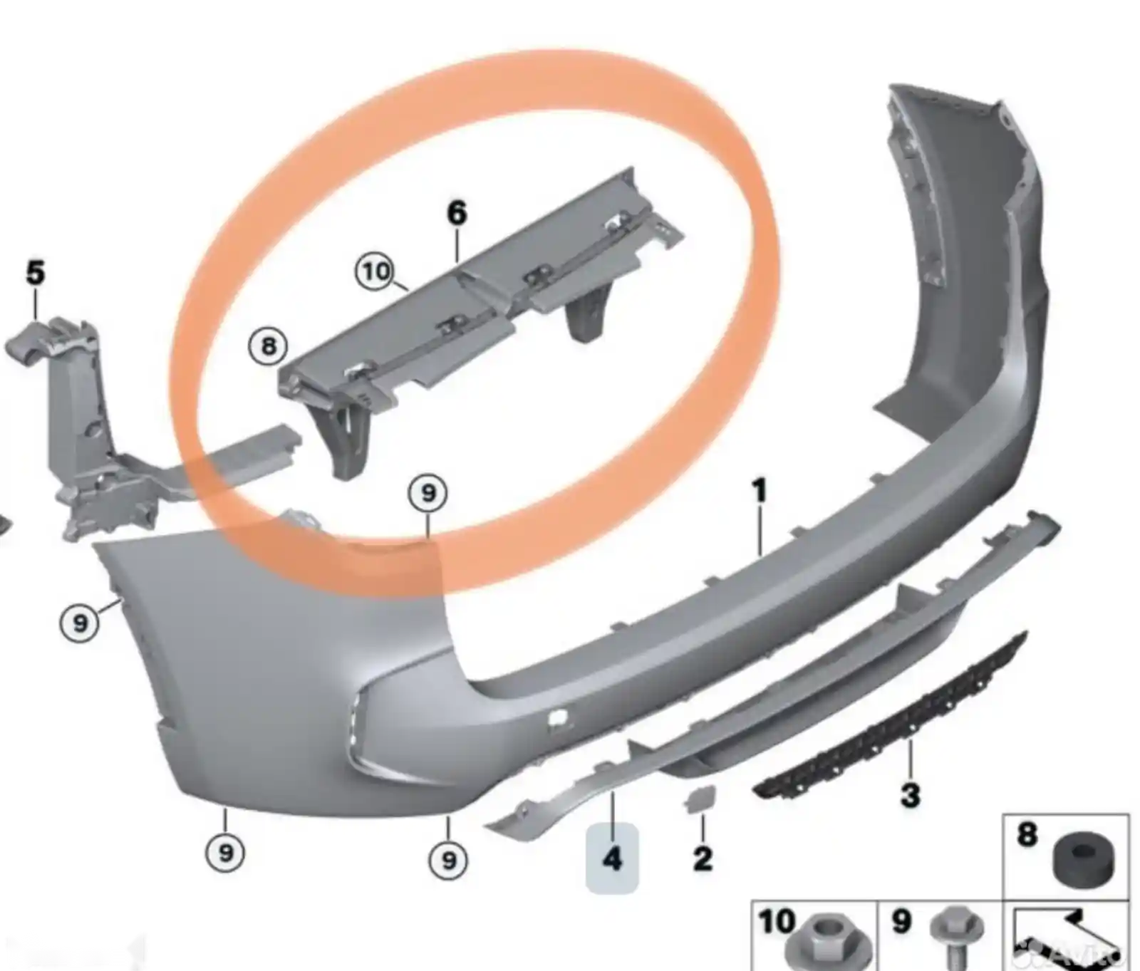 Кронштейн заднего бампера BMW X5 F15 — фото 2