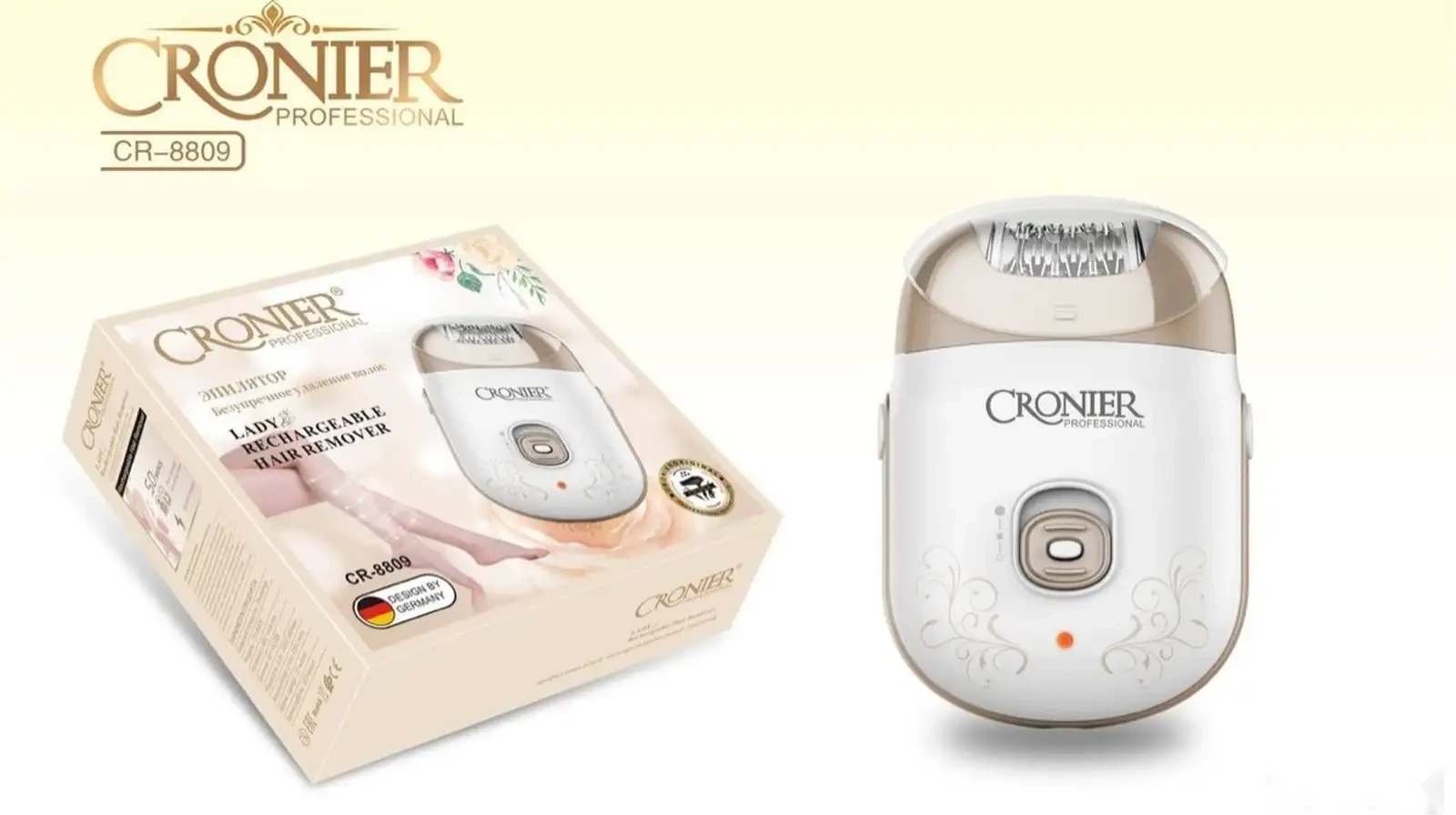 Эпилятори барқии занона барои пӯсти ҳамвор CRONIER Professional Модели CR-8809 — фото 3