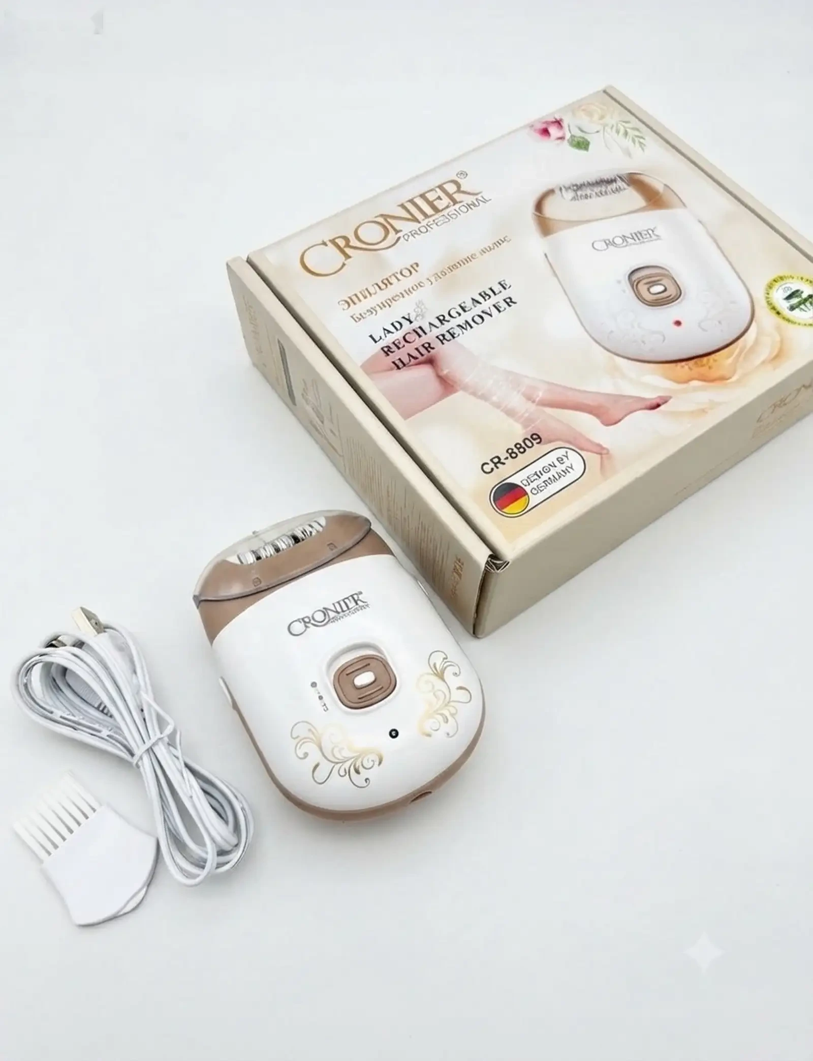Эпилятори барқии занона барои пӯсти ҳамвор CRONIER Professional Модели CR-8809 — фото 4