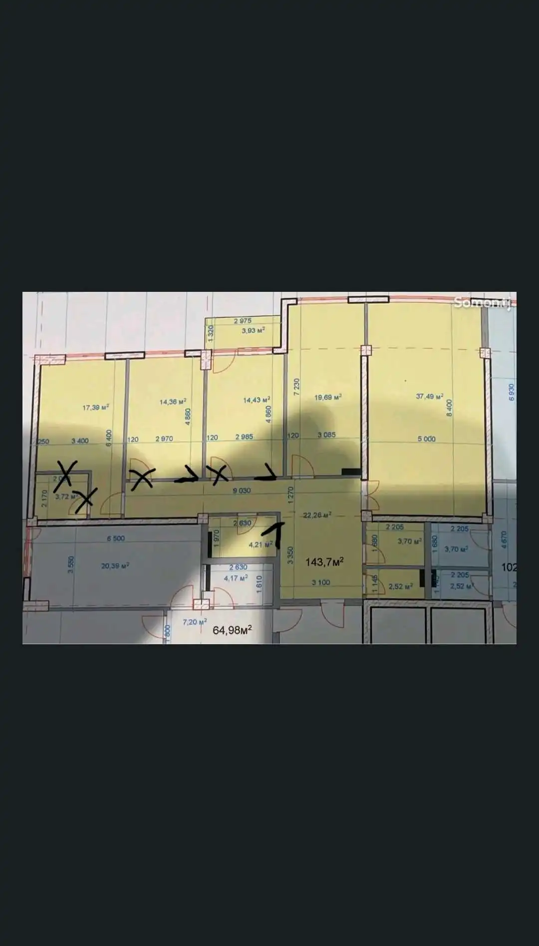 4-к квартира, 15 этаж, 144 м², Зеленый бозор ру ба руи маориф ...  Хамаи Бинохо сохтмони 77 этажара нигох мекна — фото 7