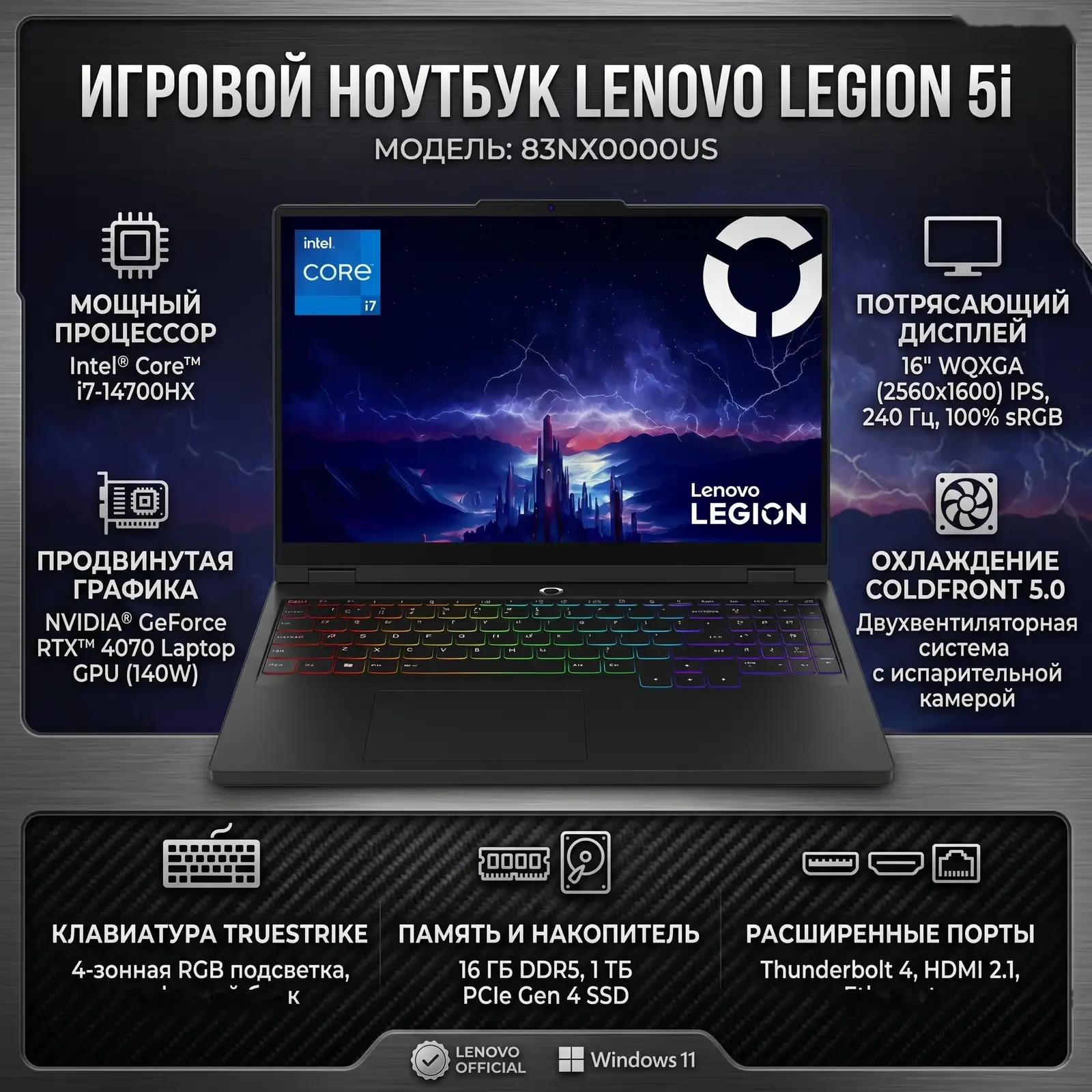 Игровой ноутбук Lenovo Legion 5i — фото 2