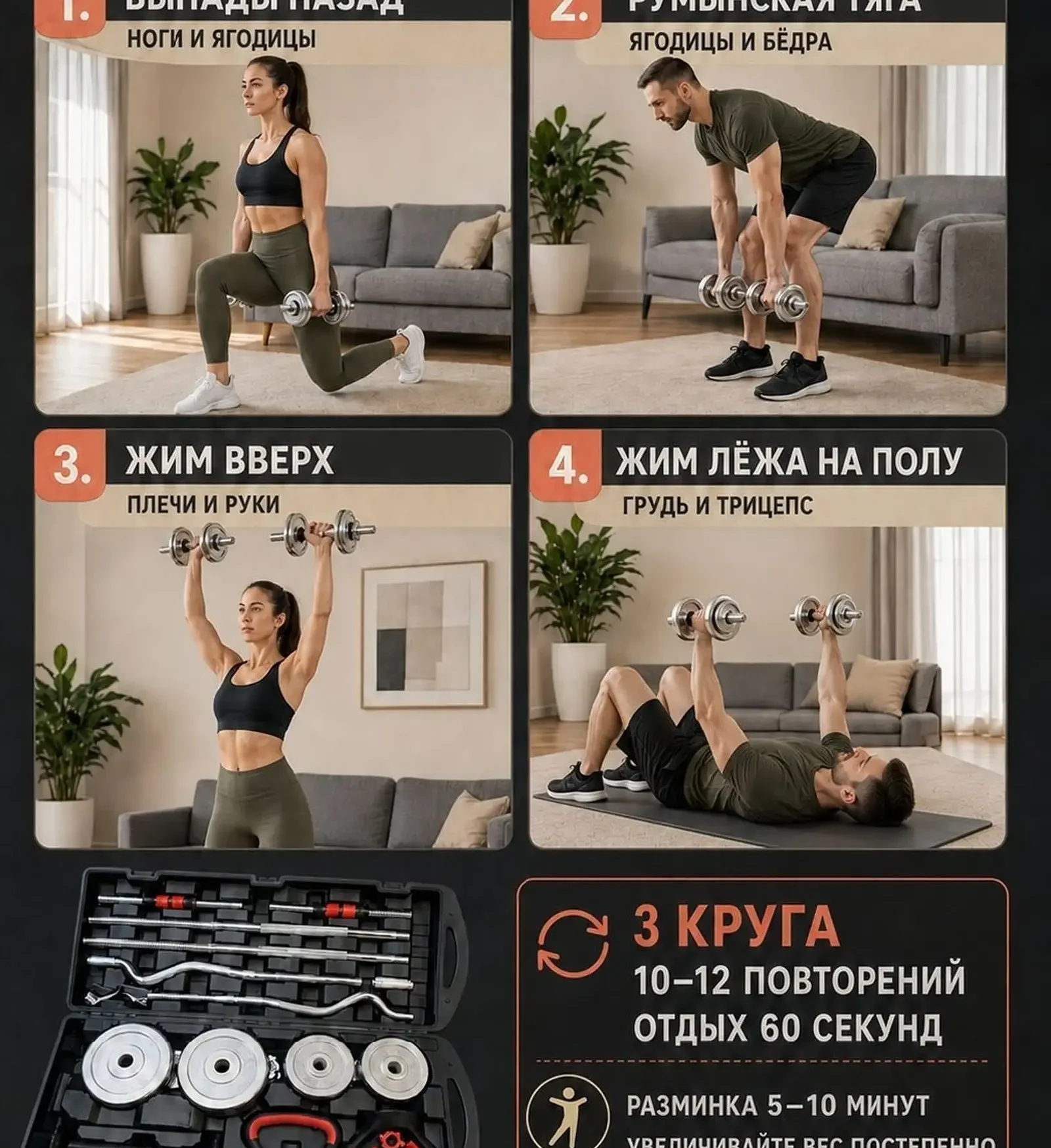 Набор гантели 58 kg