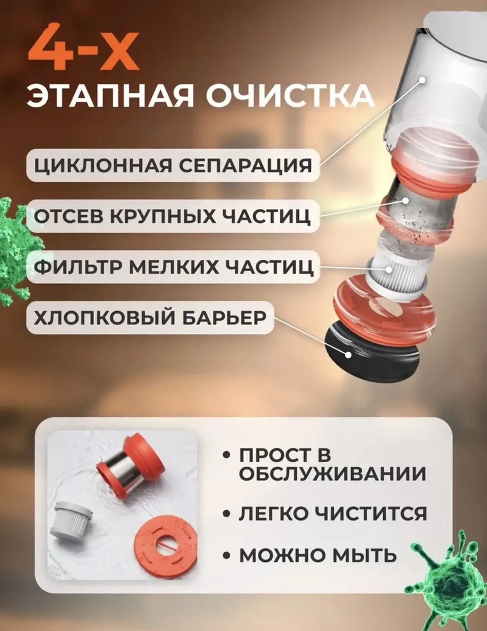 Ручной пылесос Xiaomi от пылевых клещей Mijia Dust Mite Vacuum Cleaner 2 — фото 8