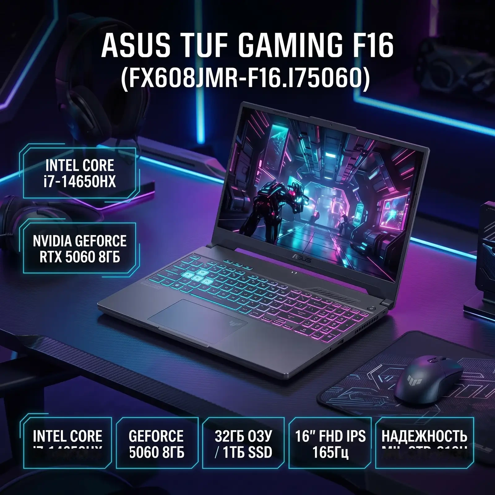 Ноутбук ASUS TUF Gaming F16 FX608JMR — фото 2