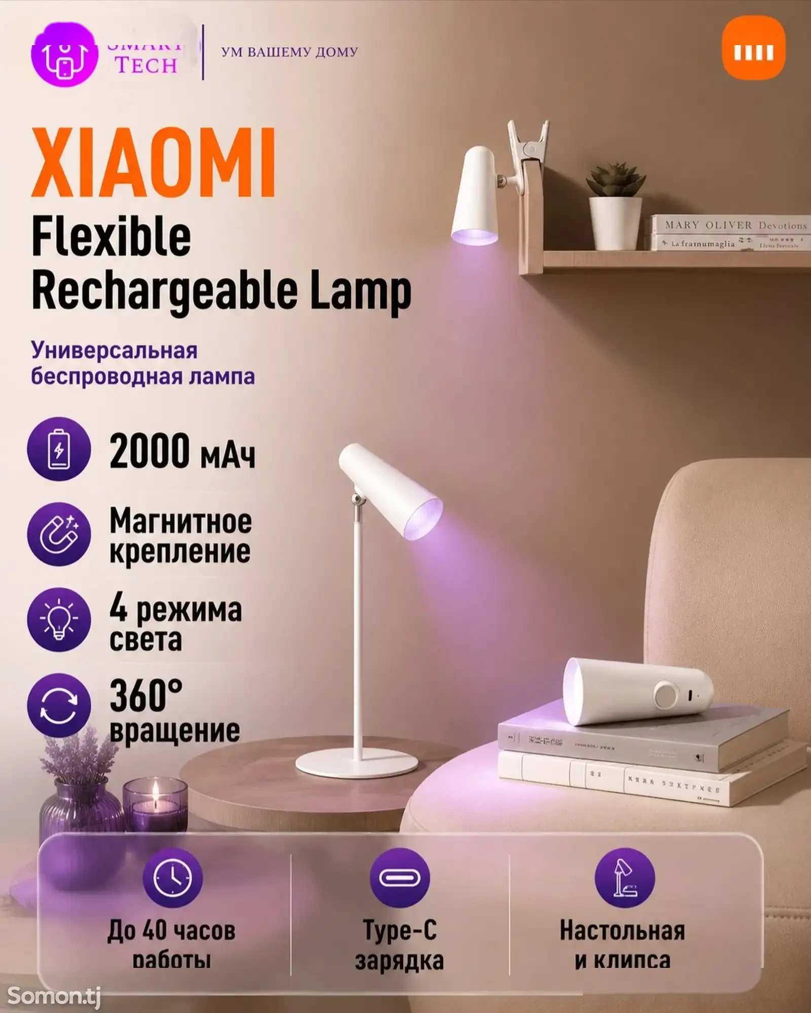 Настольная лампа Mijia Rechargeable LED Table Lamp MJTD05YL