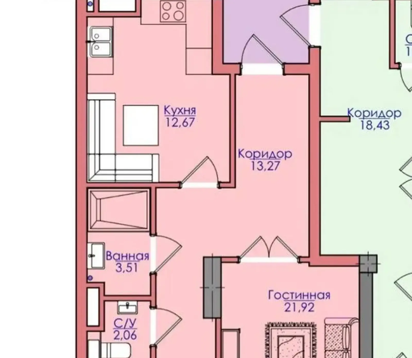 2-комн. квартира, 16 этаж, 66 м², н.Исмоили Сомони,Воданасос,доми Ёвар — фото 7