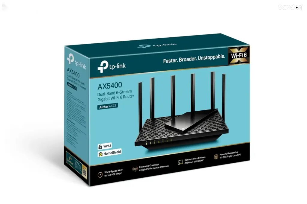 Wi-Fi роутер TP-Link Archer AX73 AX5400 Wi-Fi 6 Gigabit Dual-Band