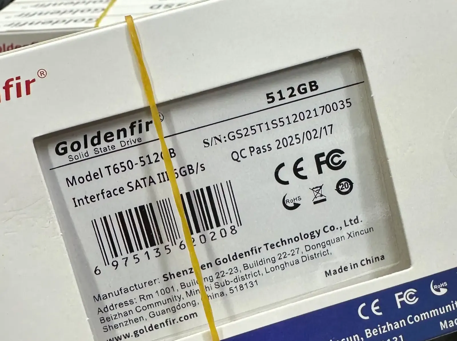 SSD накопитель 512GB Goldenfir 2.5