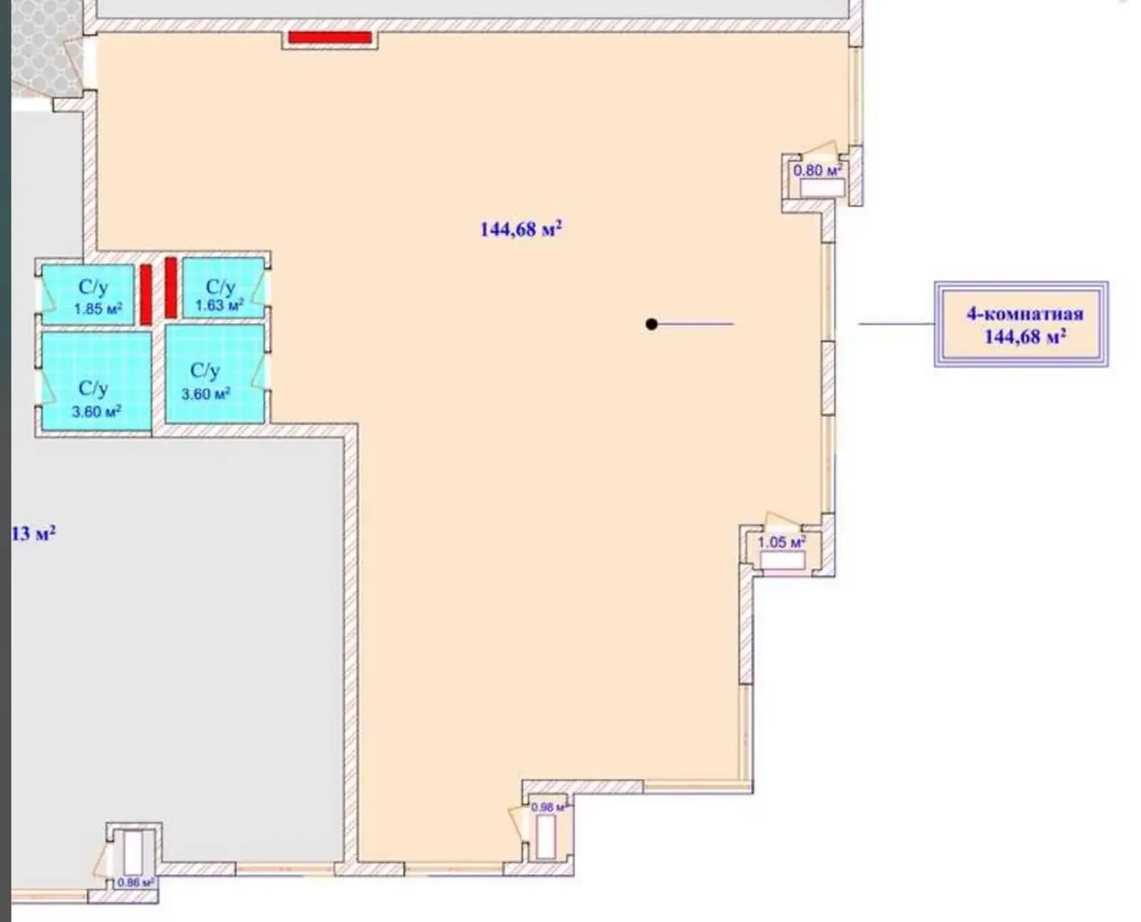 4-комн. квартира, 9 этаж, 145 м², Шохмансур