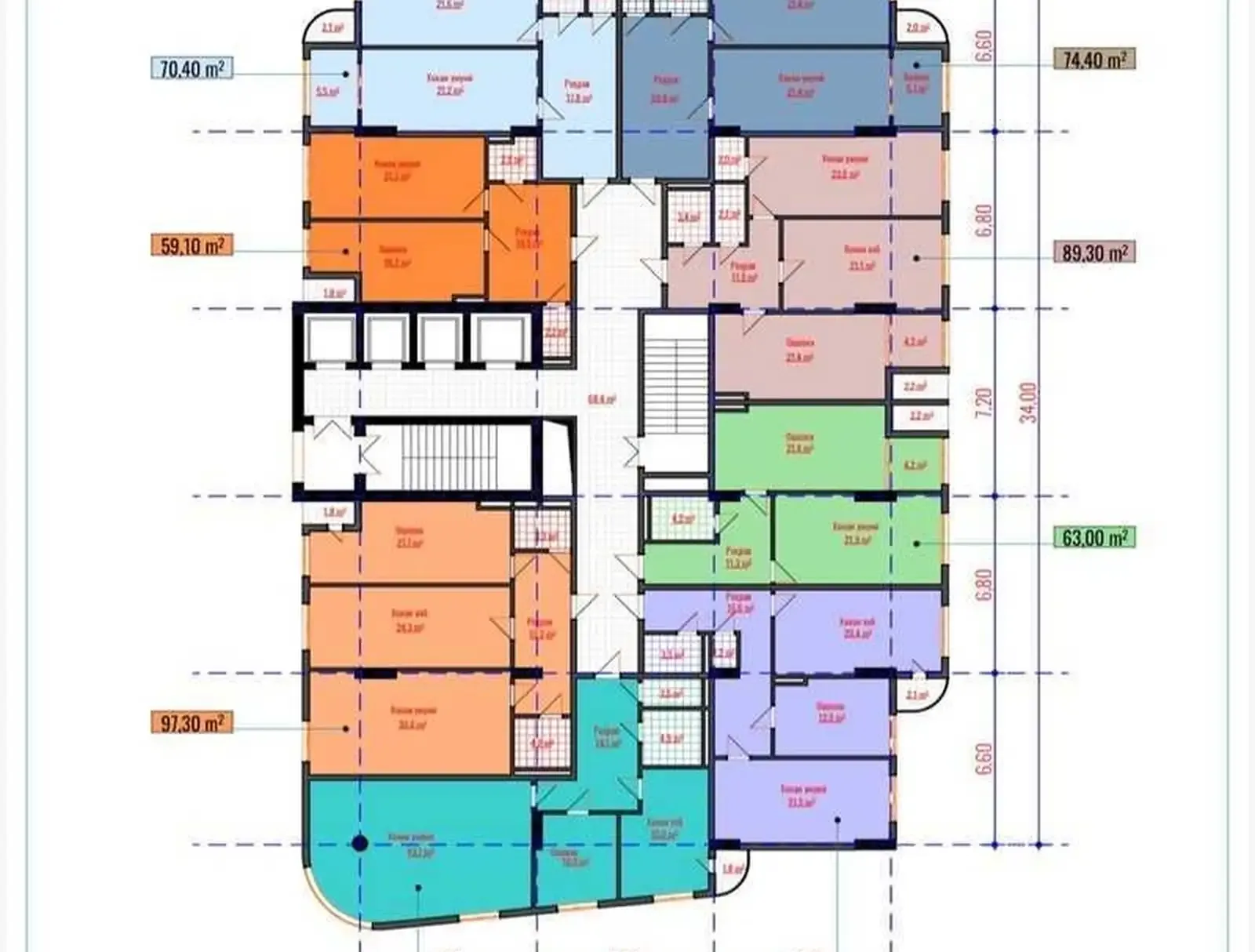 2-комн. квартира, 9 этаж, 91 м², Шохмансур — фото 3