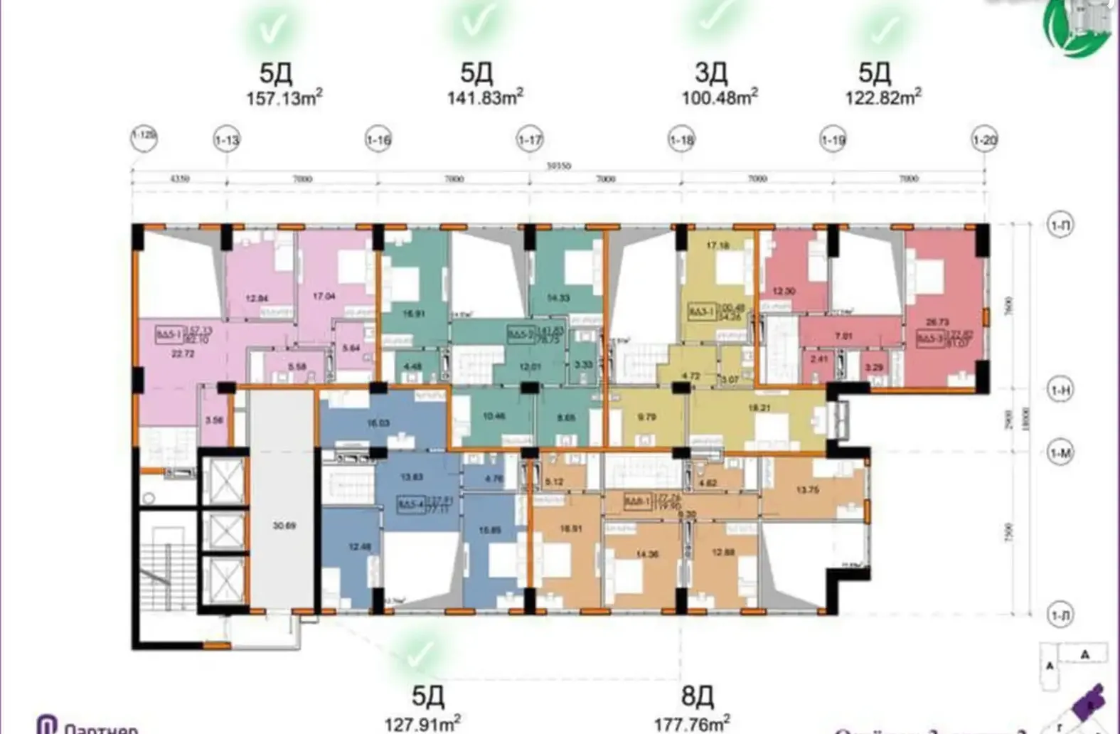 3-комн. квартира, 3 этаж, 96 м², Исмоили сомони