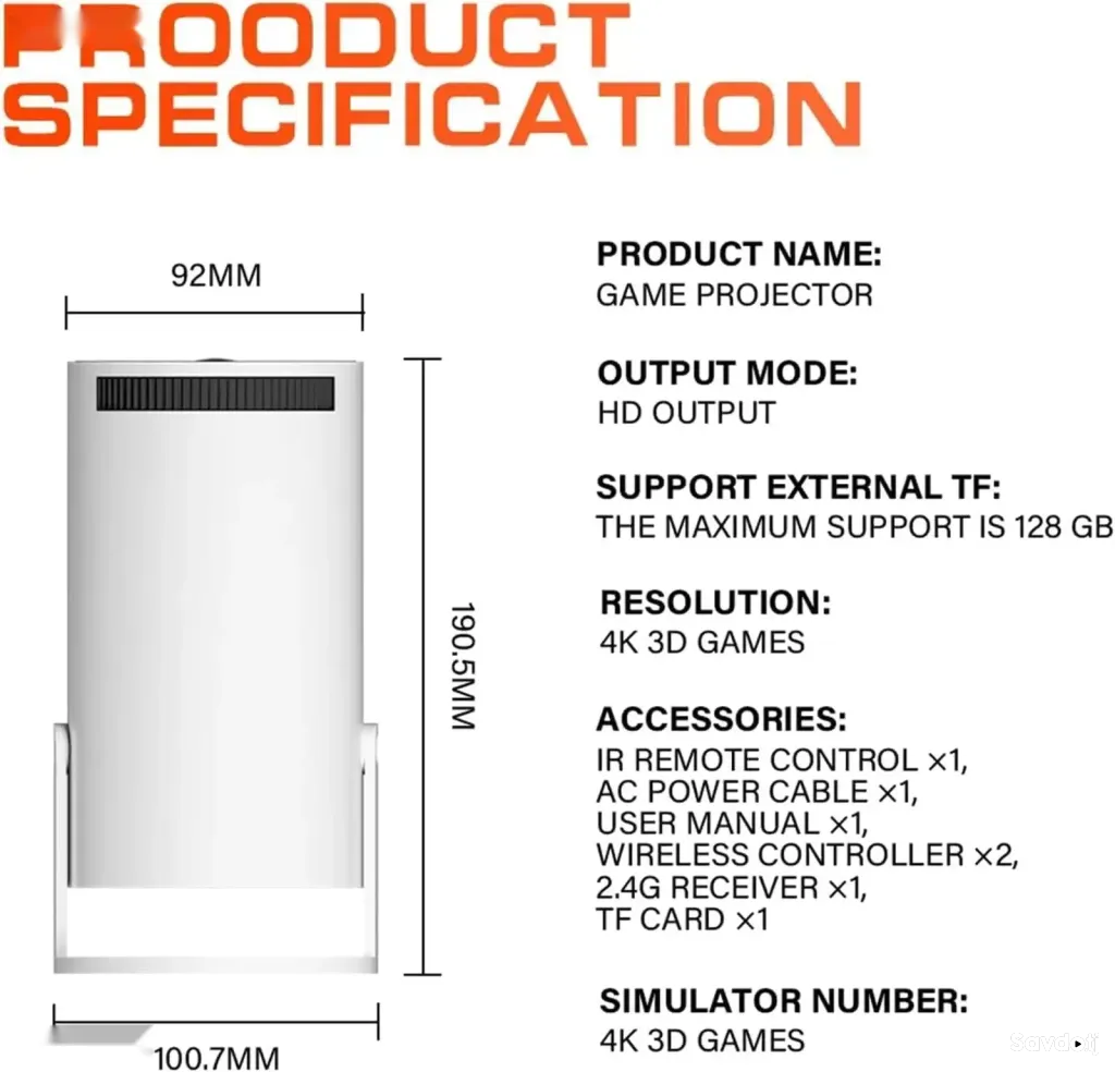Проектор и Игровая Консоль Game Projector M300 MAX 2-в-1