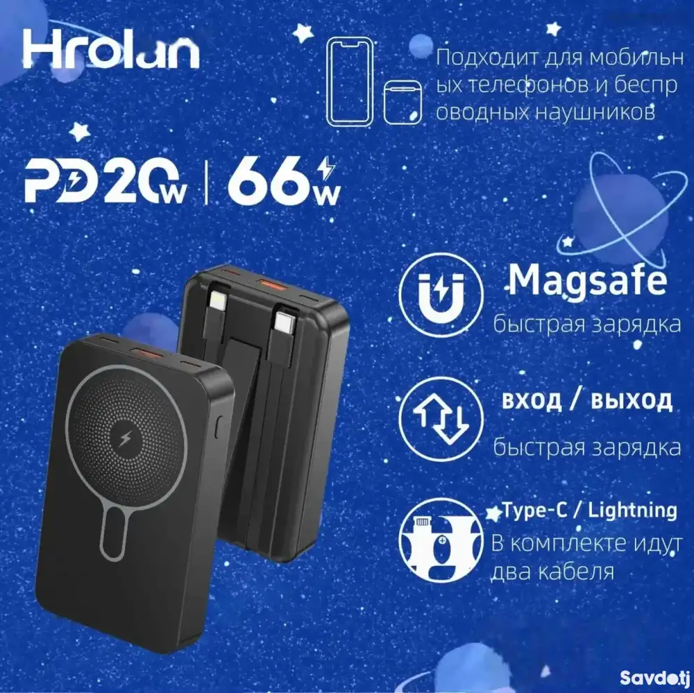 Повербанк MagSafe Hrolan P15 10000mAh
