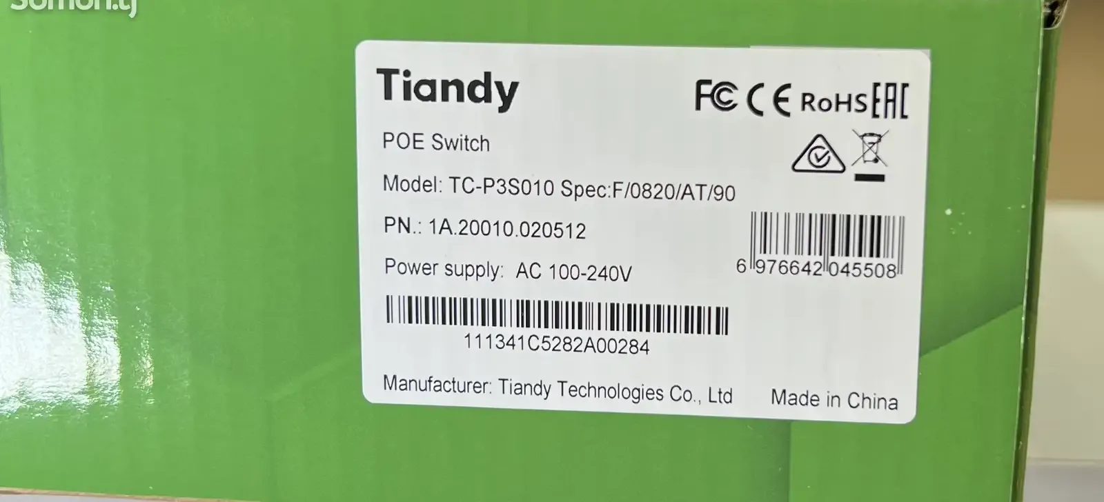 Коммуатор POE Switch TC-P3S010