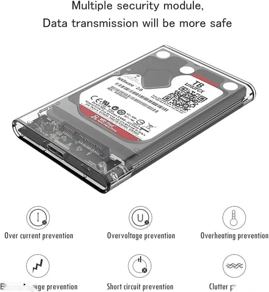 Прозрачный USB 3.0 Корпус для HDD/SSD 2.5 SATA 2139UC