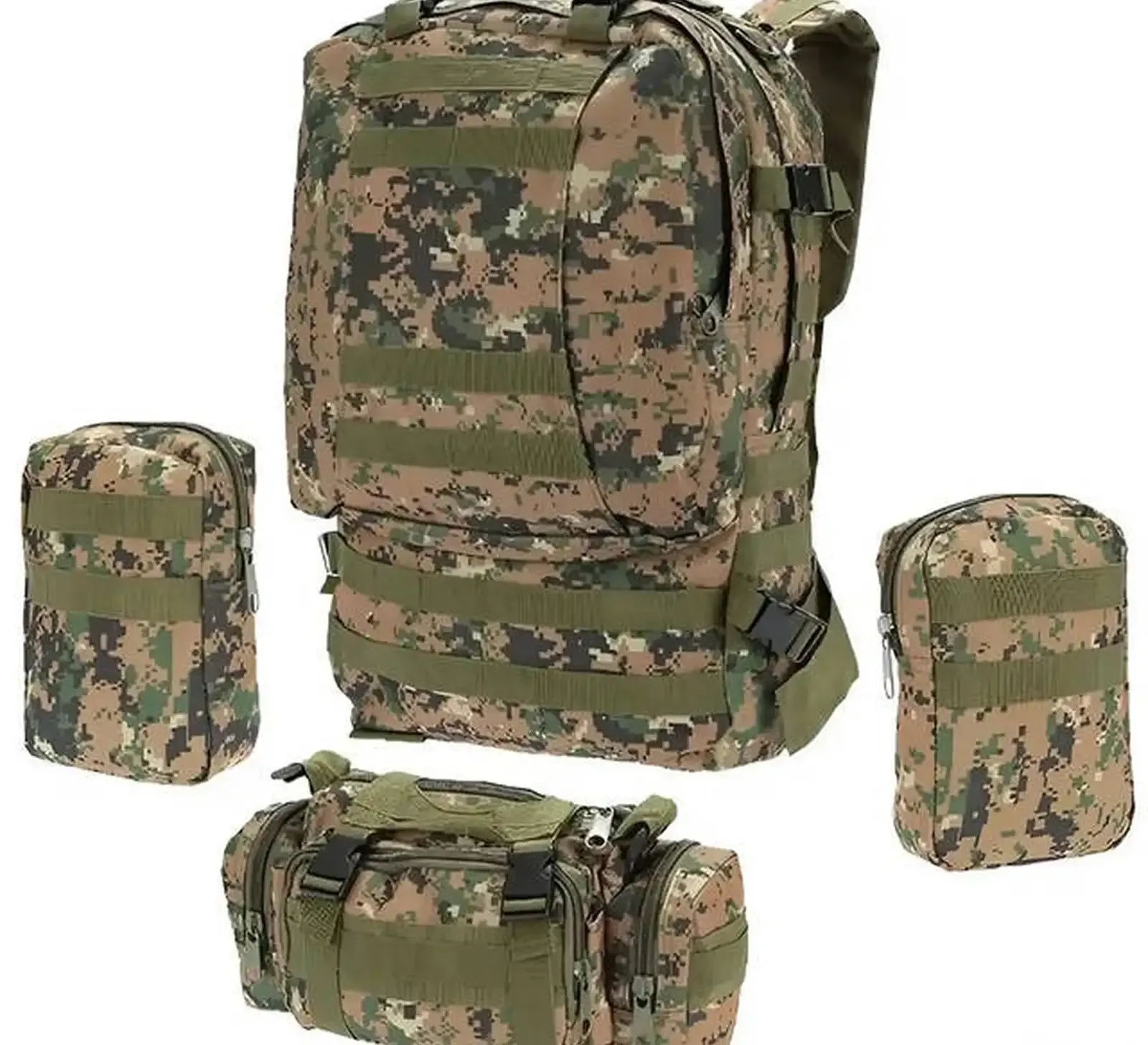 Рюкзак тактичный 55 л, B08 з подсумками, 53х35х22 см, Американский пиксель