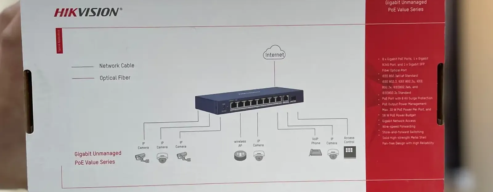PoE-коммутатор Switch POE Gigabit Hikvision DS 3E0510P E M