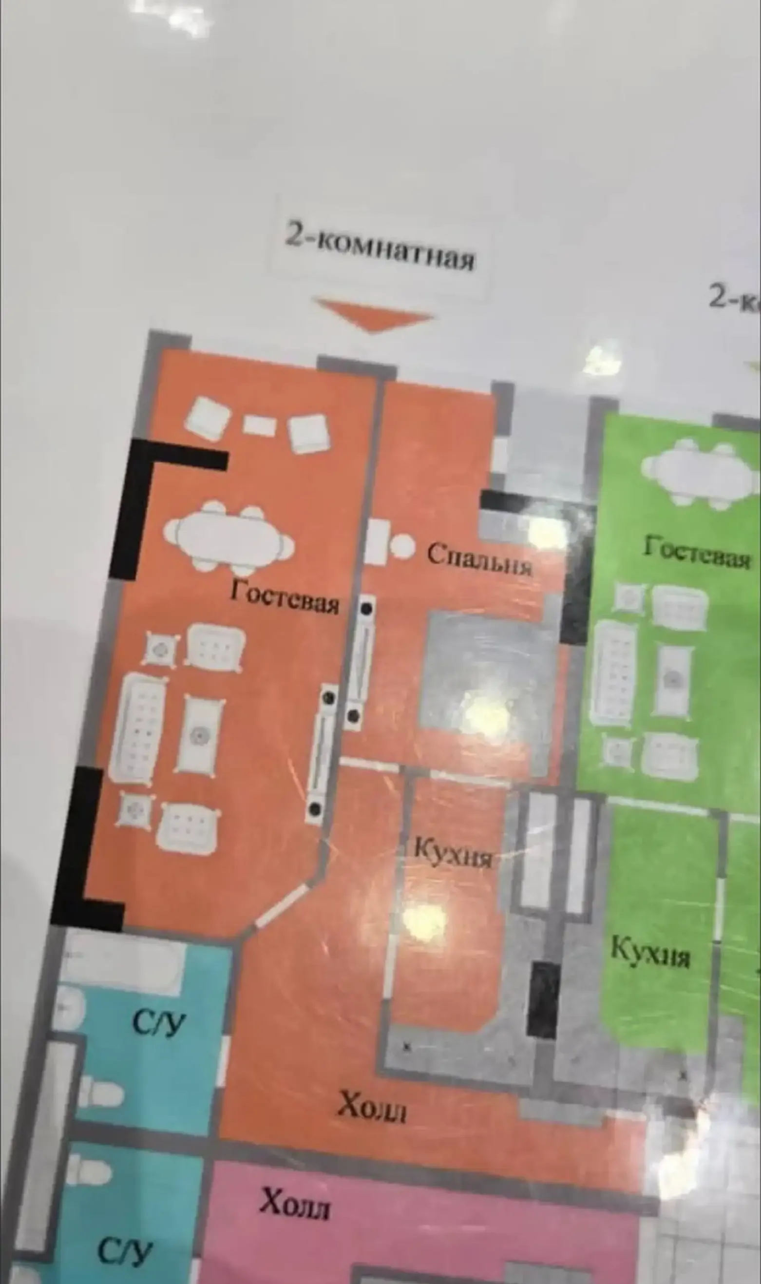 2-комн. квартира, 19 этаж, 74 м², Фирдавси,Автоцентр — фото 3