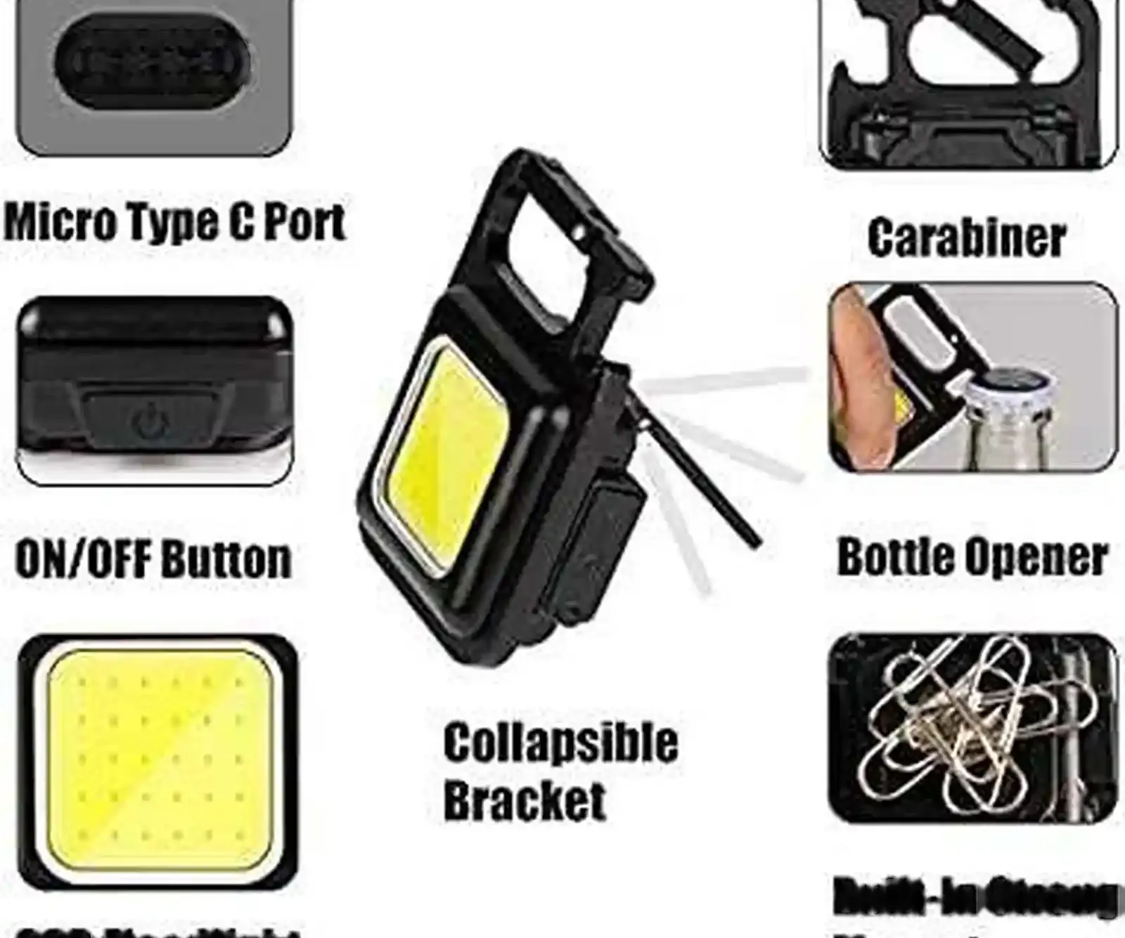 Светодиодный мини фонарь на магните Cob Rechargeable Keychain Light
