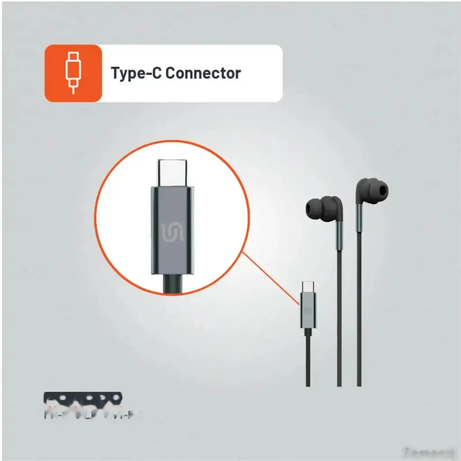 Проводные наушники Porodo Soundtec Metal Earphones 14mm Type C черный