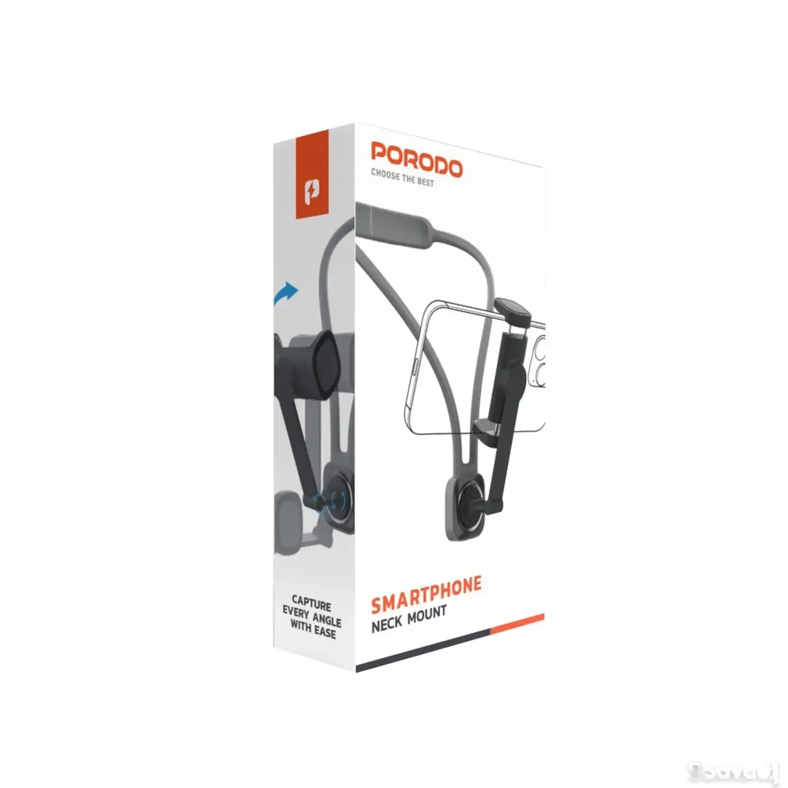 Универсальное крепление для телефона Porodo Neck Strap Mount with Stand черный