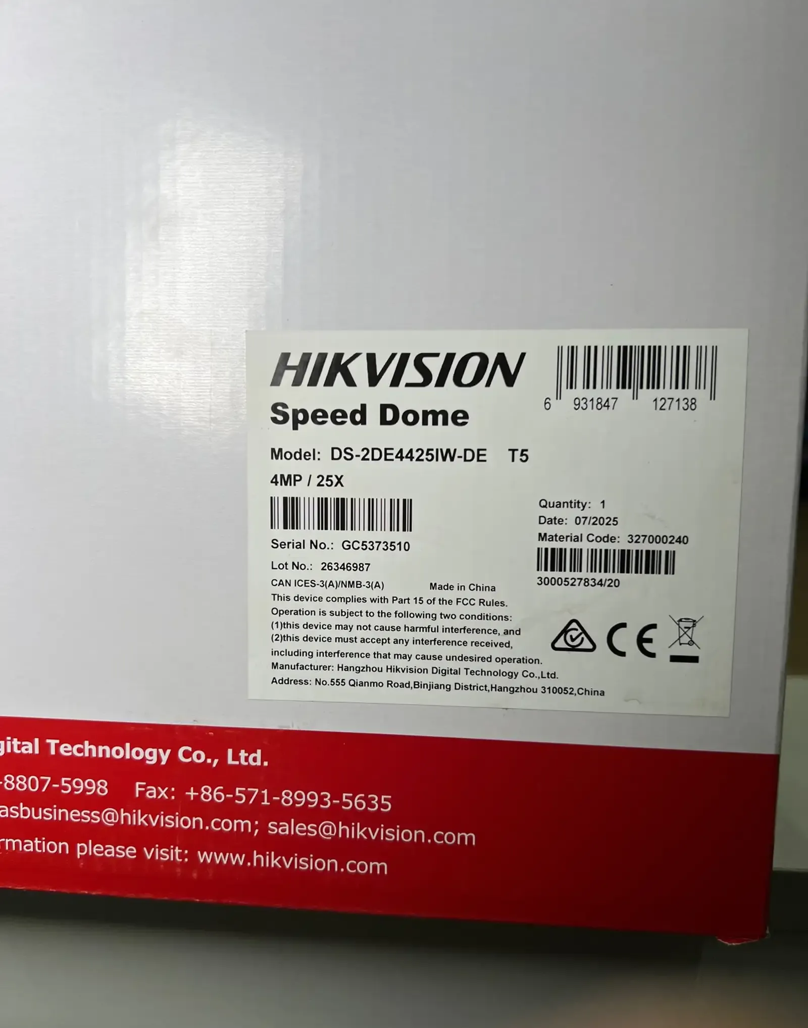 Камера поворотная IP Hikivision DS-2SE4C425MWG-E