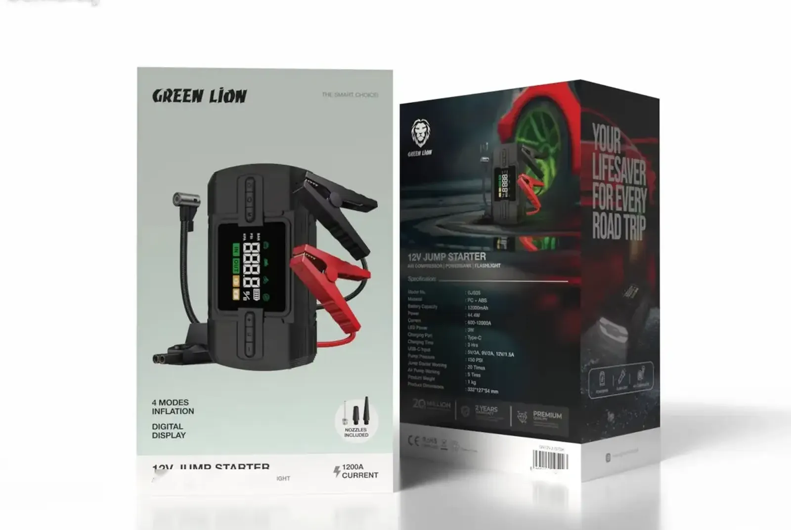 Пусковое устройство Green Lion 12V Jump Starter 12000 мАч черный