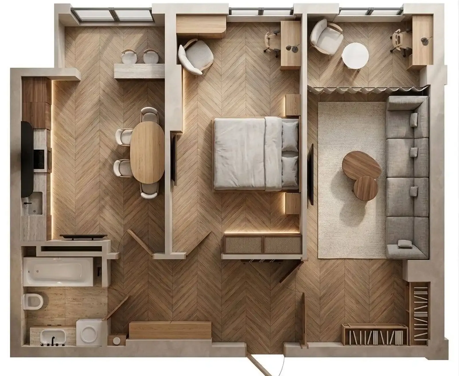 2-комн. квартира, 11 этаж, 69 м², Шохмансур — фото 3