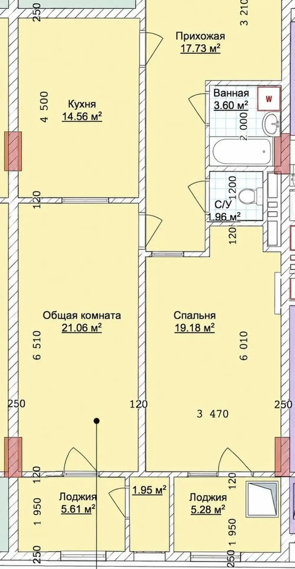 2-комн. квартира, 13 этаж, 91 м², Сино — фото 7