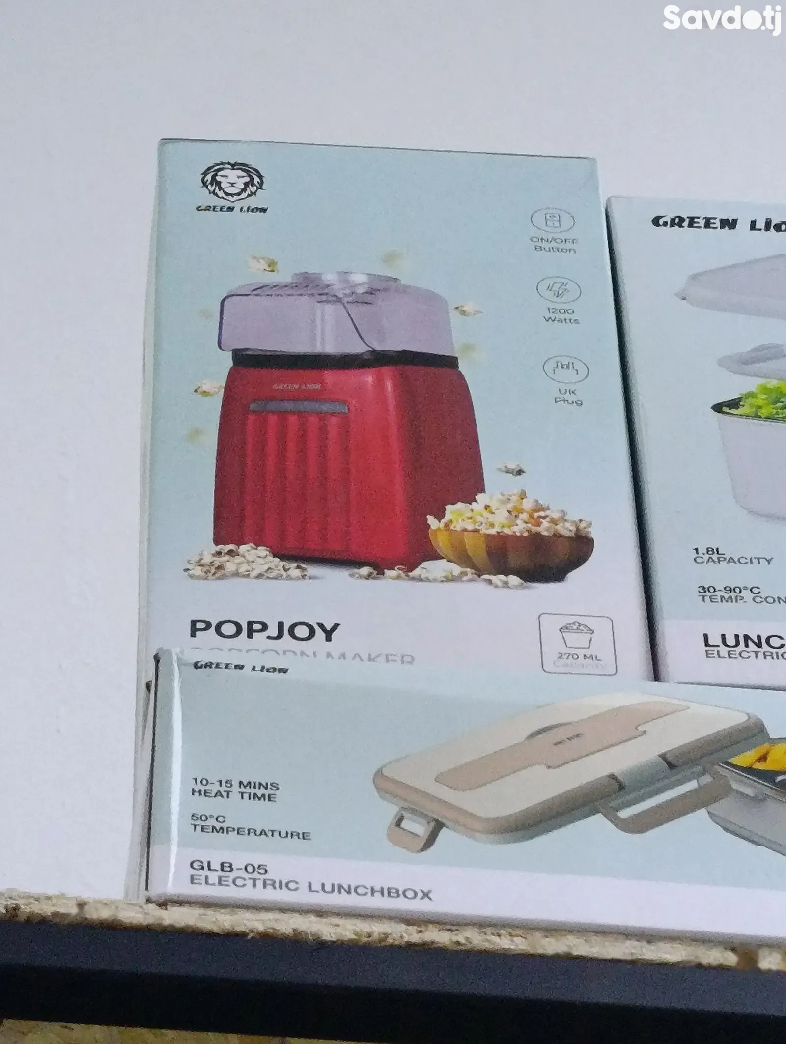 Винтажная попкорница Green Lion PopJoy Pop Corn Maker 1200W 270ML красный