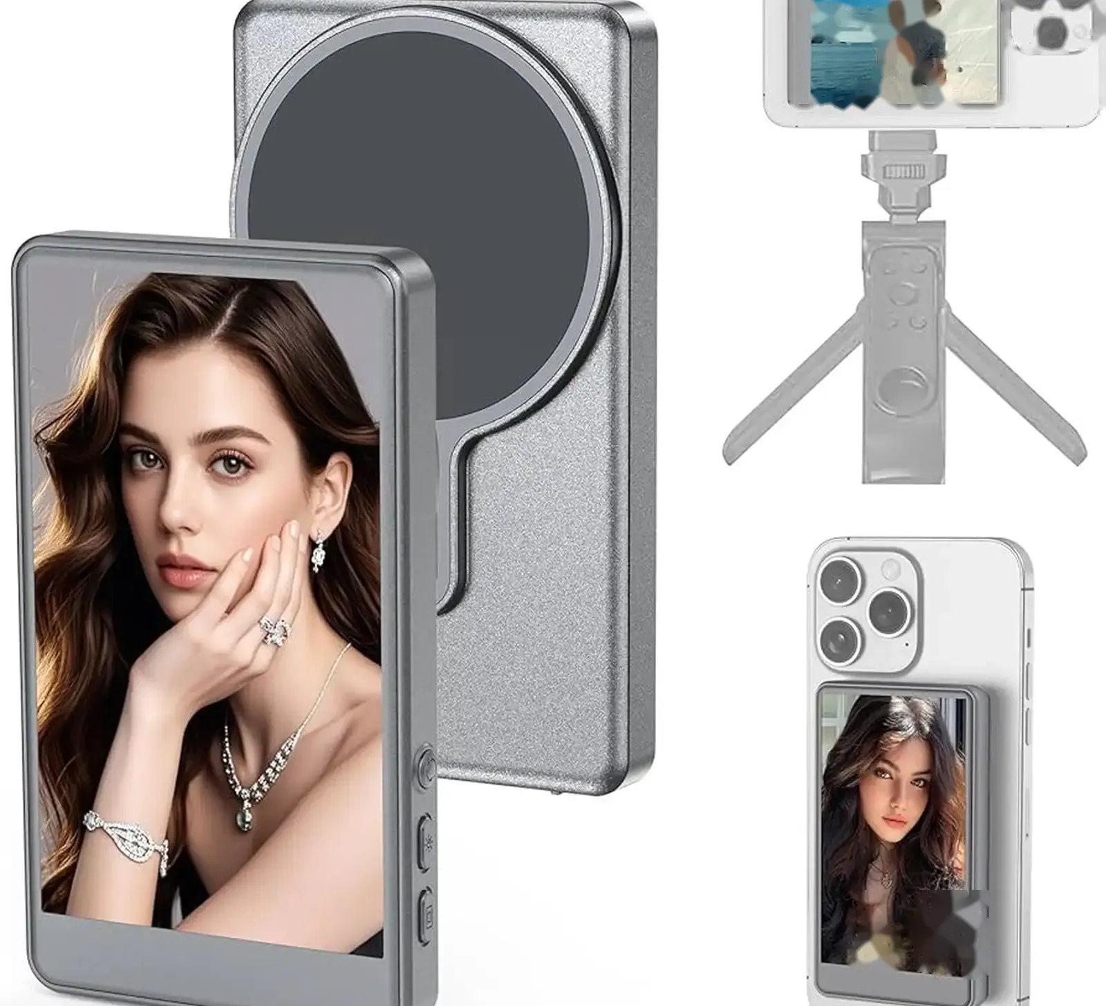Монитор экрана телефона Magnetic Selfie Screen для iPhone 1800mah