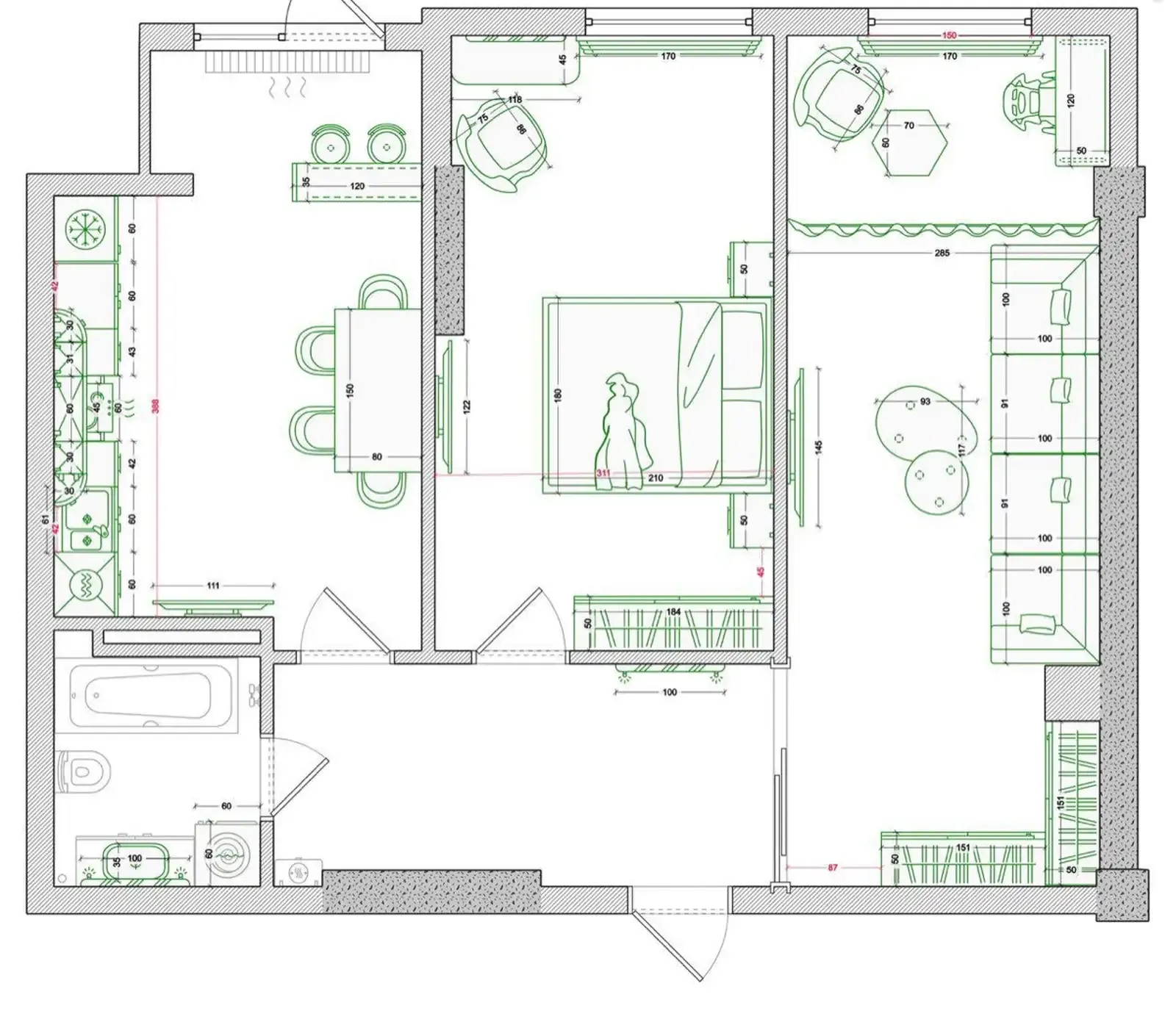 2-комн. квартира, 11 этаж, 68 м², н.Шохмансур,Оперка,Парк Куруши Кабир слева от Dorob Gym — фото 3